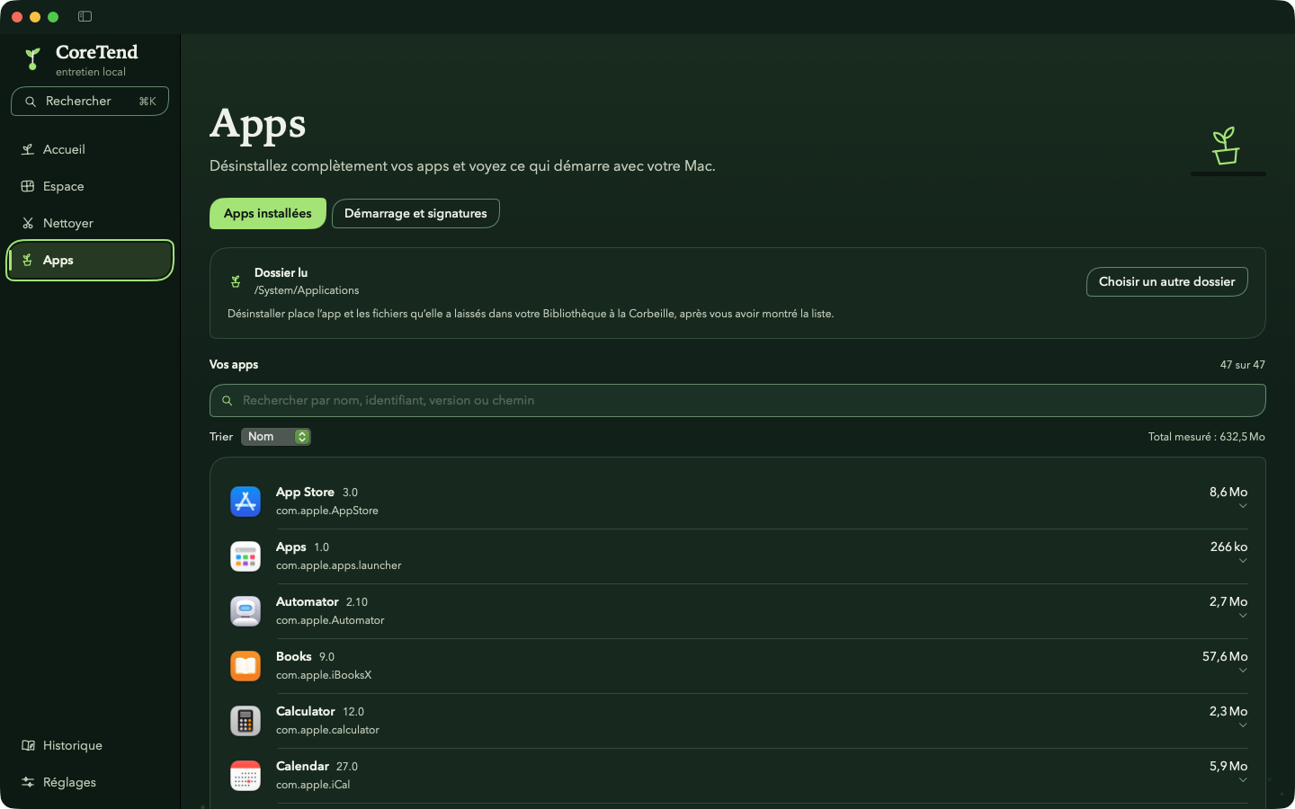 CoreTend — Apps — Désinstallez complètement