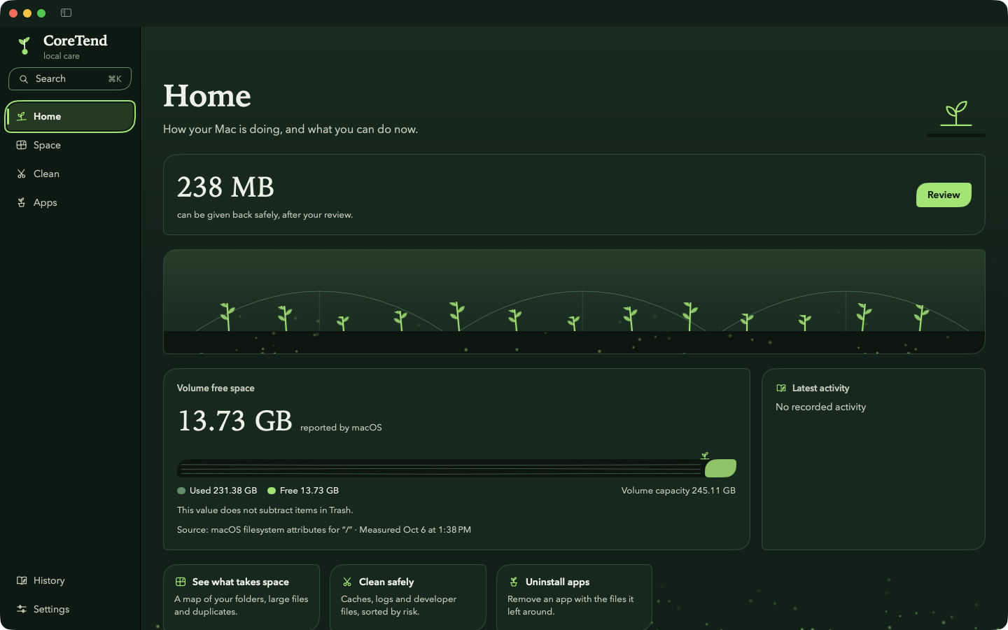 CoreTend — Home — Your Mac in one sentence